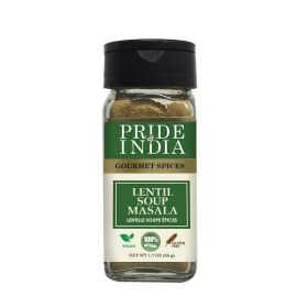 Pride of India - Lentil Soup Masala – Authentic Indian Taste – Spice Blend for Lentil Soups and Stews – Flavorful Mix – Easy to Use – 1.7 oz. Small Du